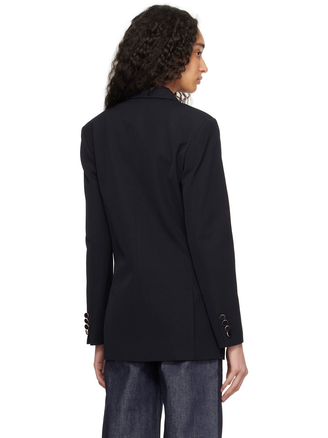 A. P.C. Navy Anastasia Barbieri Edition Corta Blazer - 3