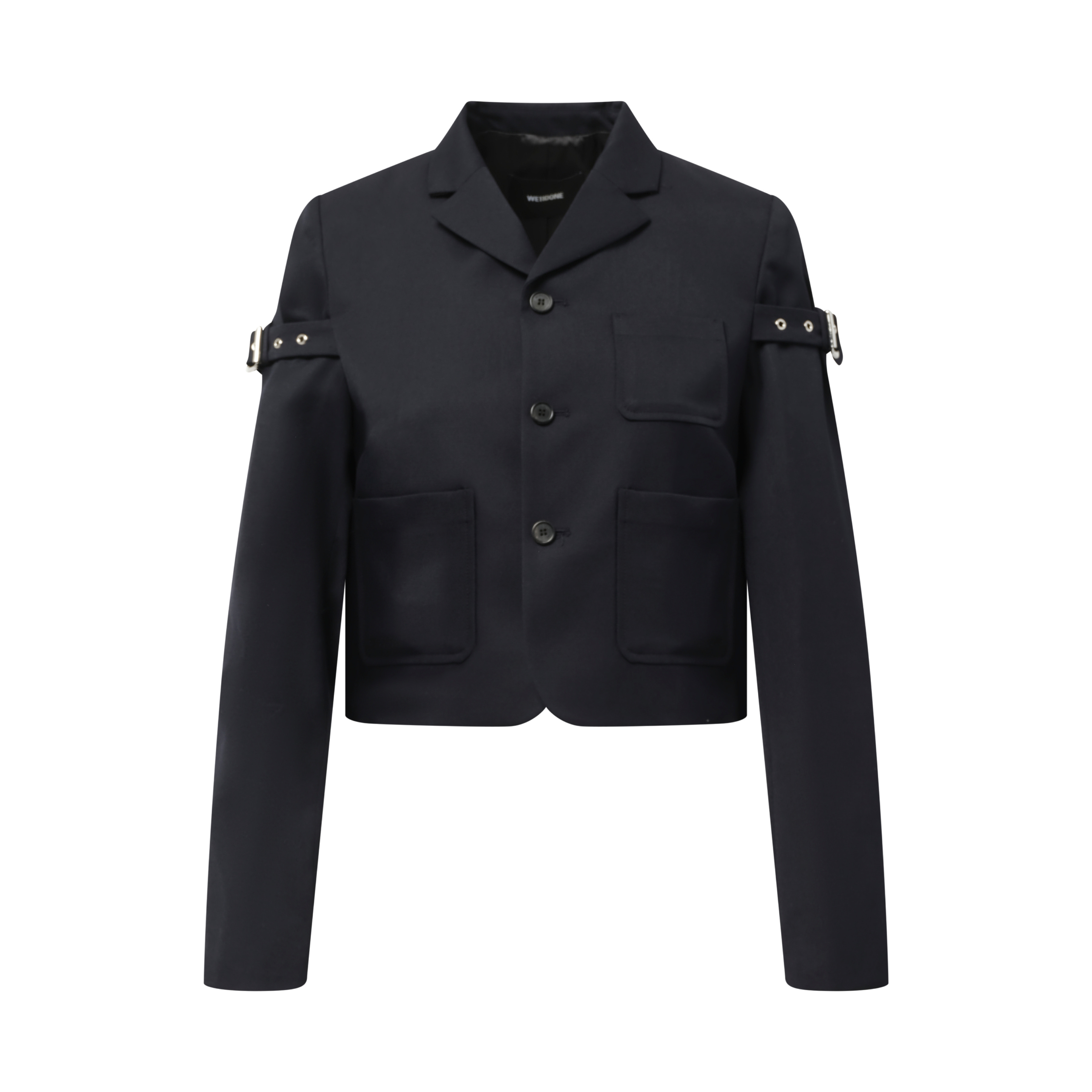 Jacket With Sleeve Strap Detail in Navy - 2