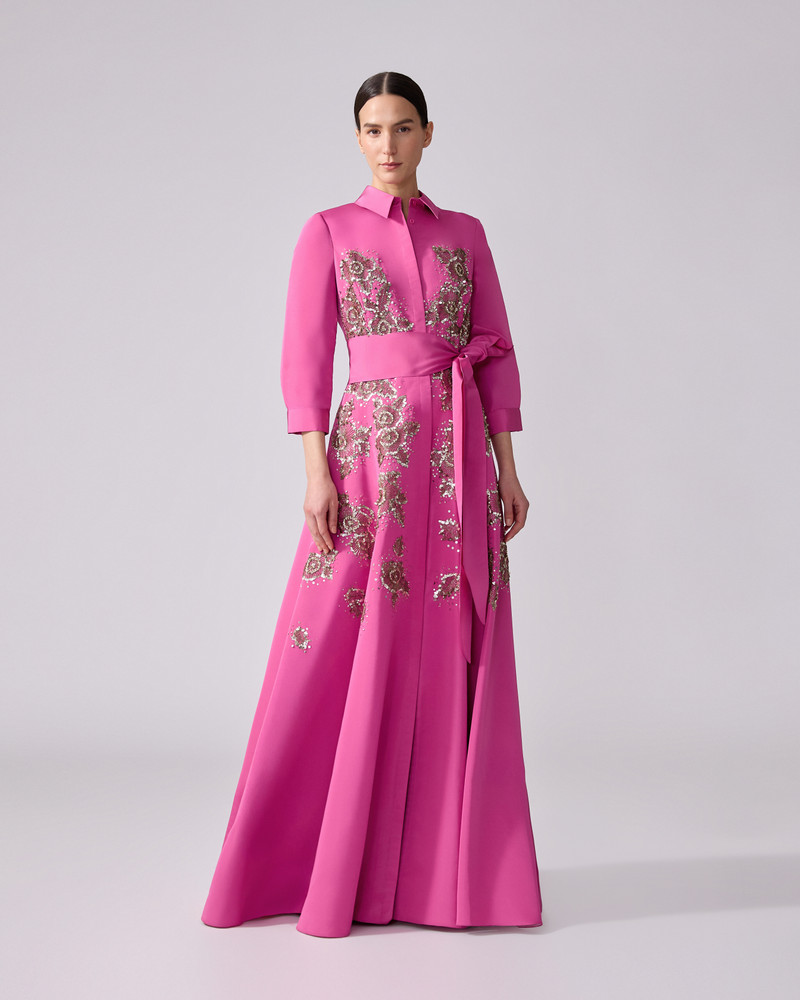 CAROLINA HERRERA Embroidered Trench Gown outlook
