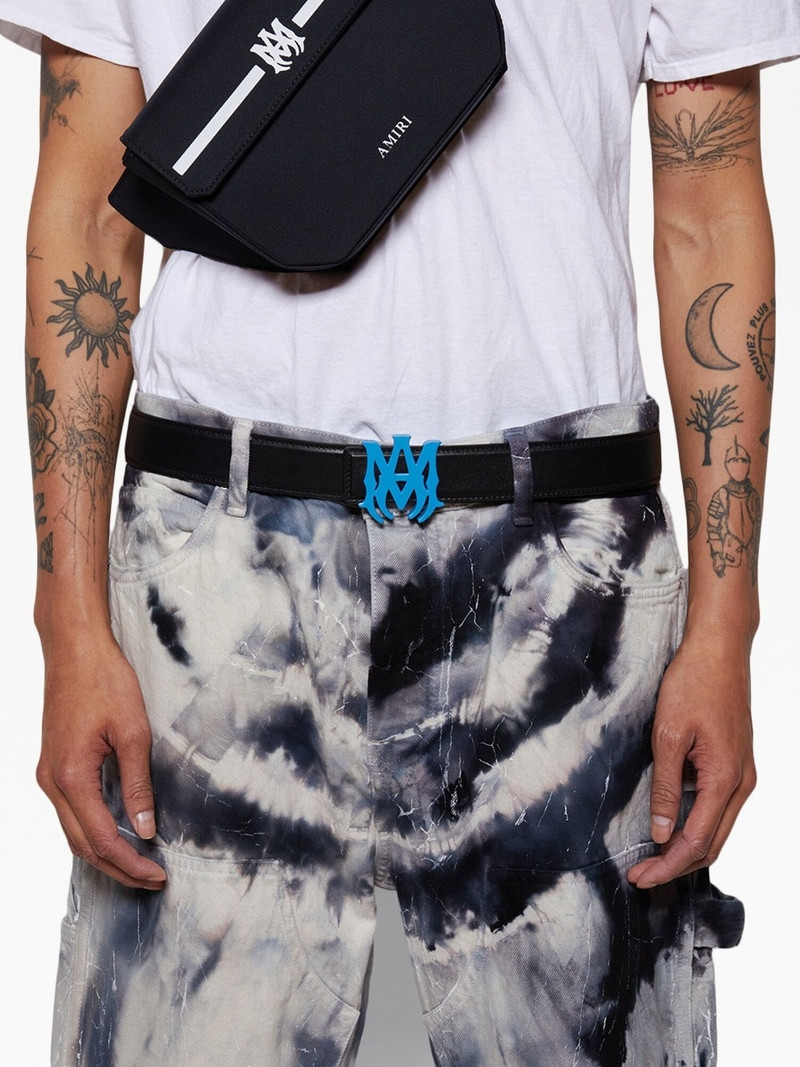 logo-buckle leather belt 3