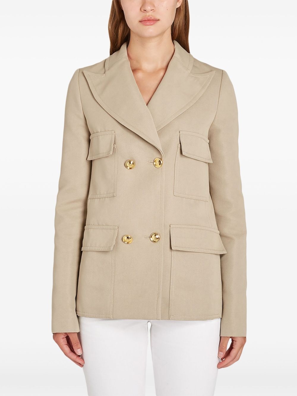 gabardine blazer - 2