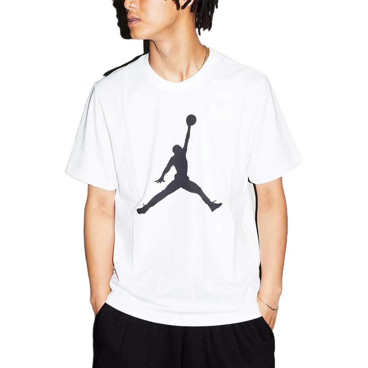 Men's Air Jordan SS22 Logo Pattern Printing Round Neck Short Sleeve White T-Shirt CJ0922-100 - 3