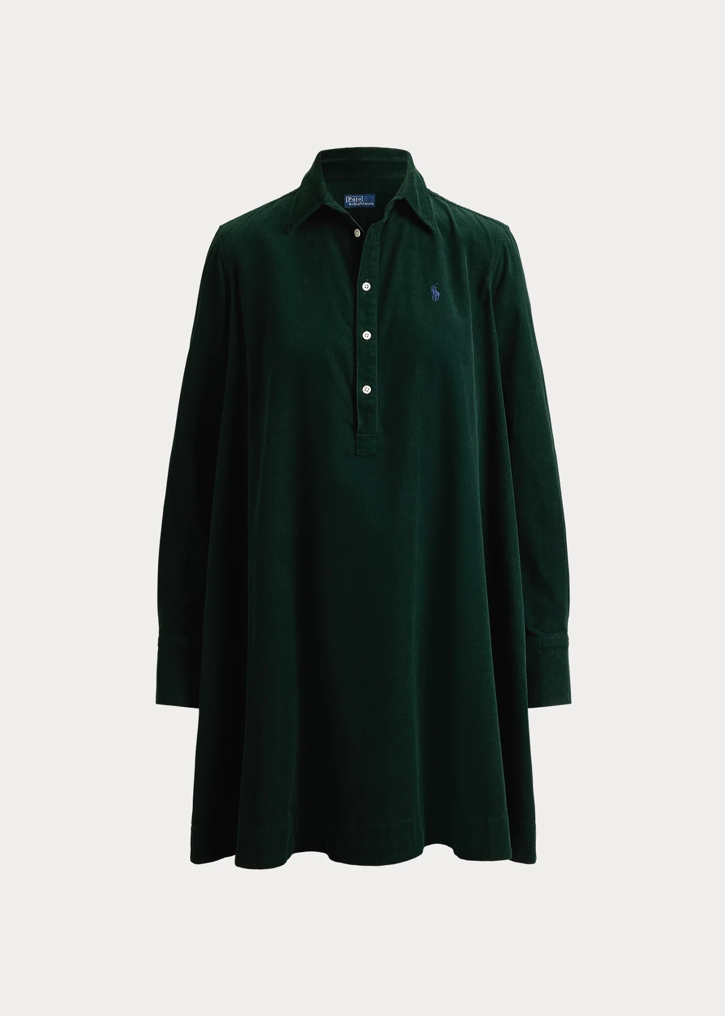 Corduroy Pleated Shirtdress - 1