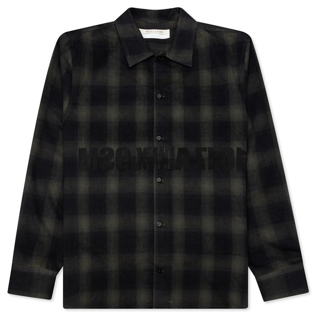 GRAPHIC FLANNEL SHIRT - MILITARY GREEN - 1