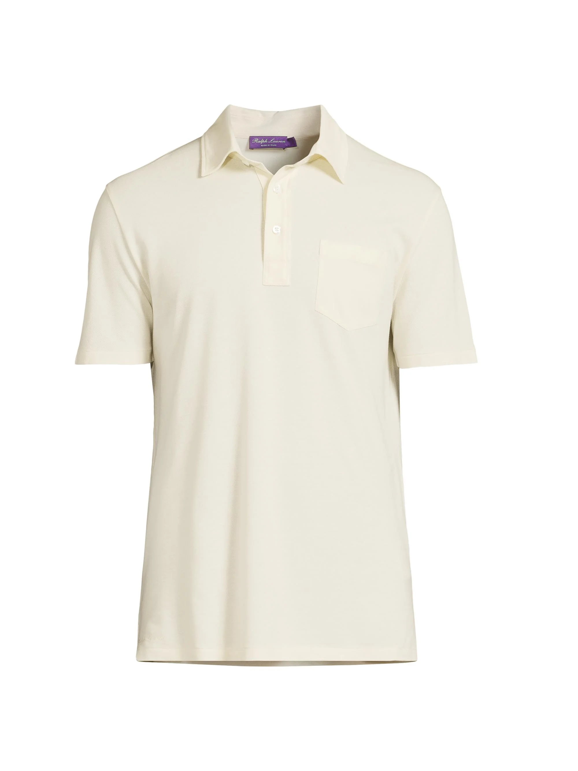 Men's Cotton-Cashmere Piqué Polo Shirt - Classic Cream - 1