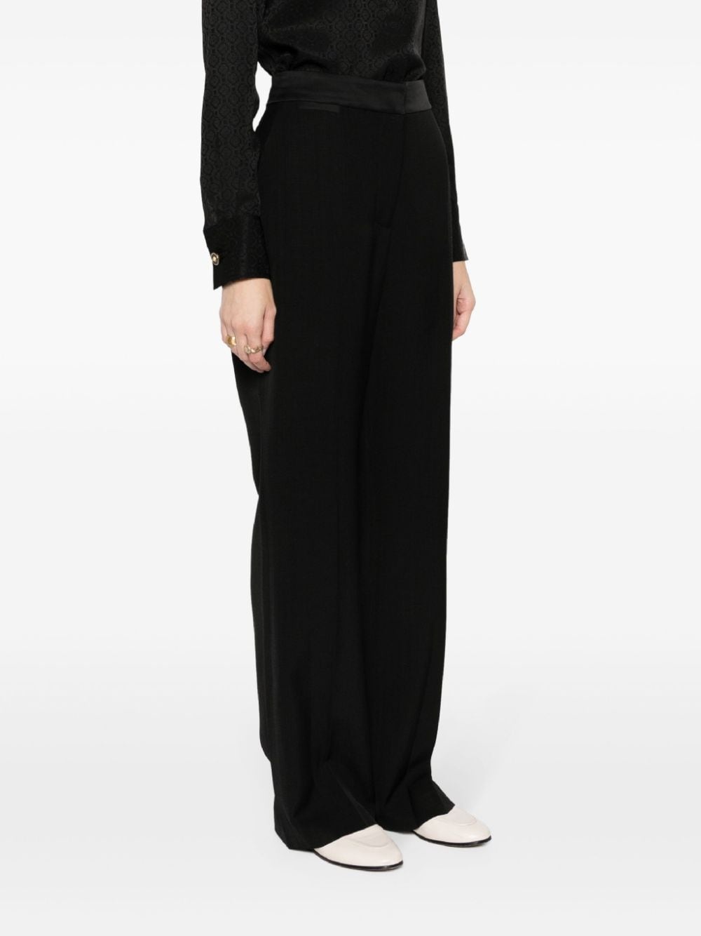 pleat-detailing concealed-fastening tailored trousers - 3