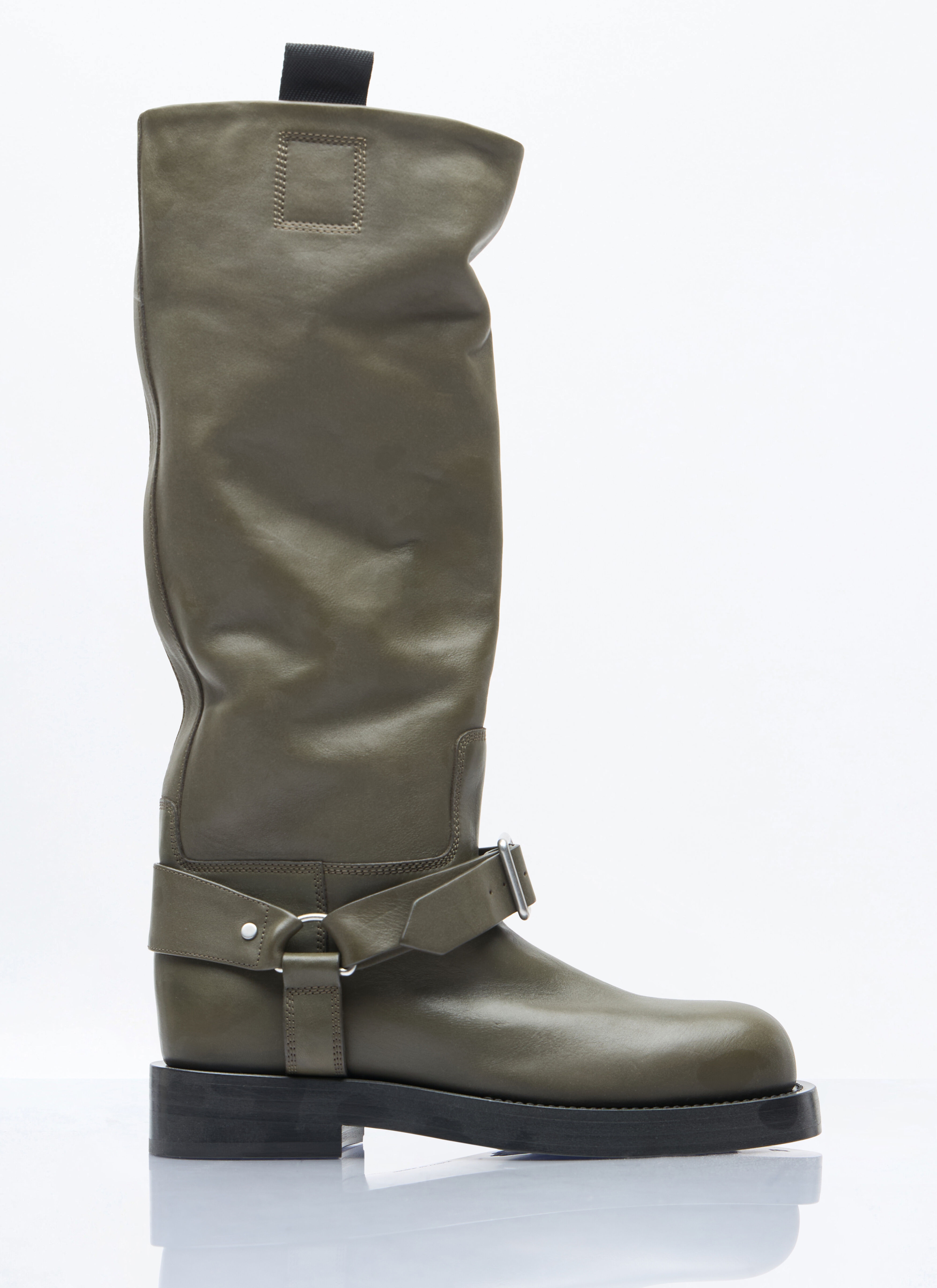 Leather Saddle High Boots - 1