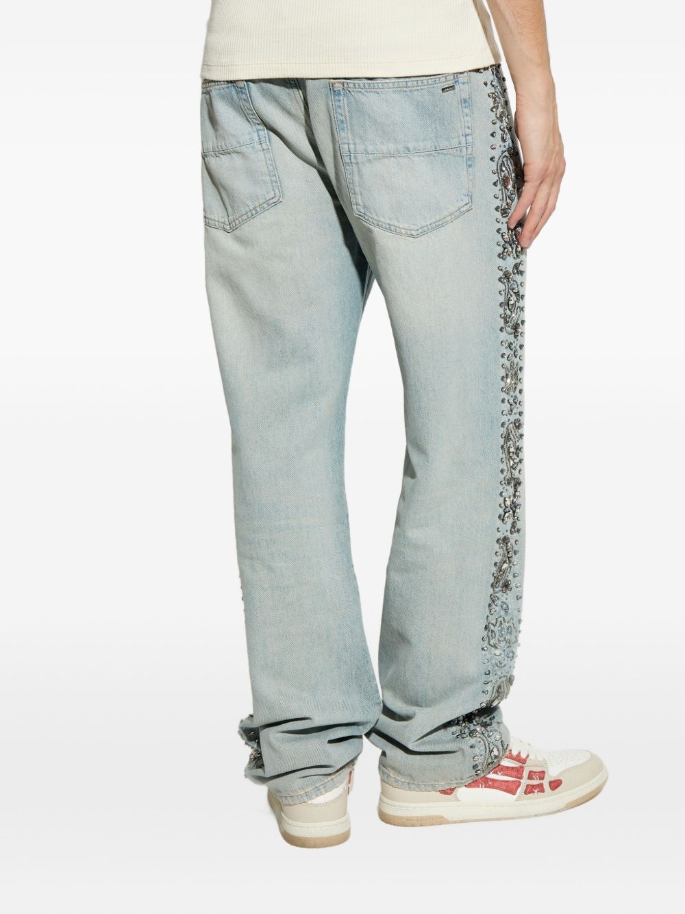 crystal-embellished jeans - 4