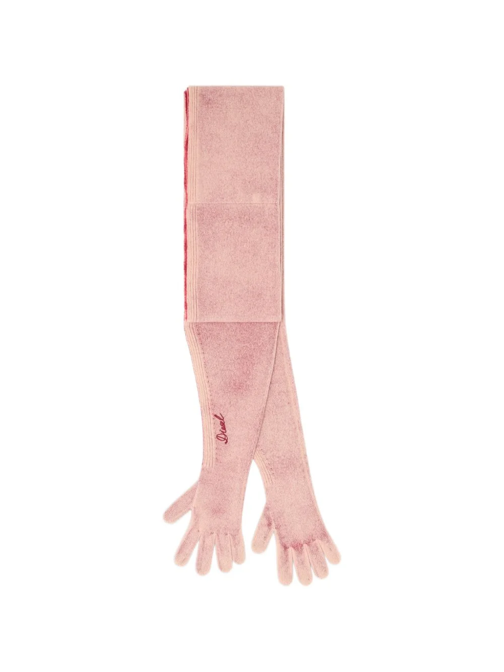 hybrid glove-scarf in two-tone wool - 1