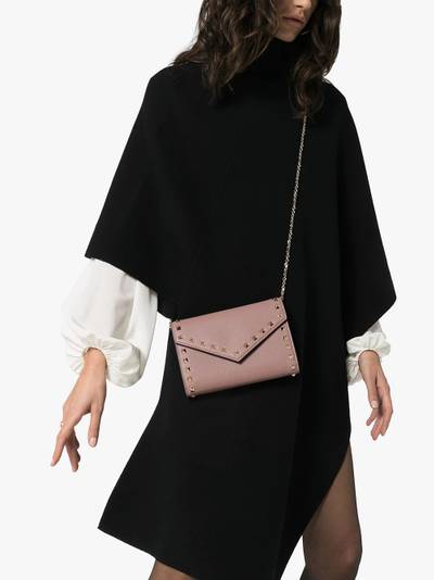 Valentino Rockstud Envelope leather clutch bag outlook