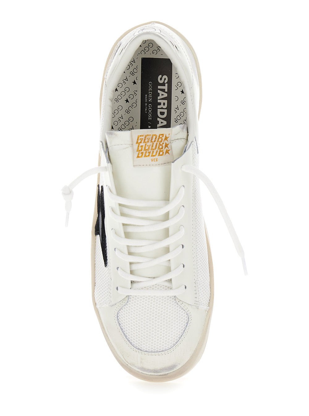 Golden Goose Men 'Stardan' White Low Top Sneakers With Star Patch In Leather And Fabric Man - 4