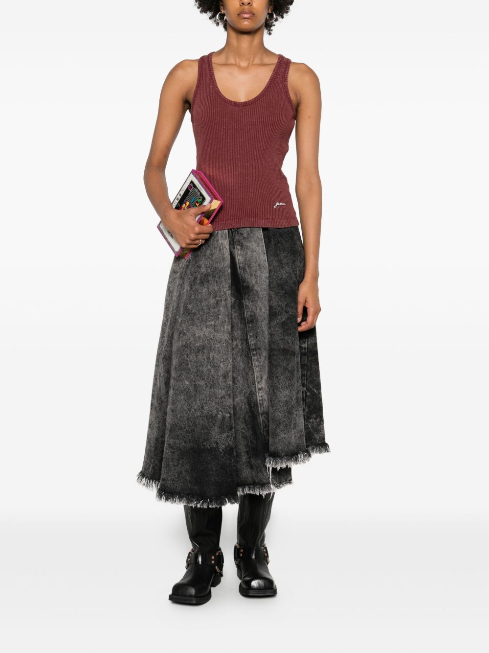 ribbed scoop-neck tank top - 2