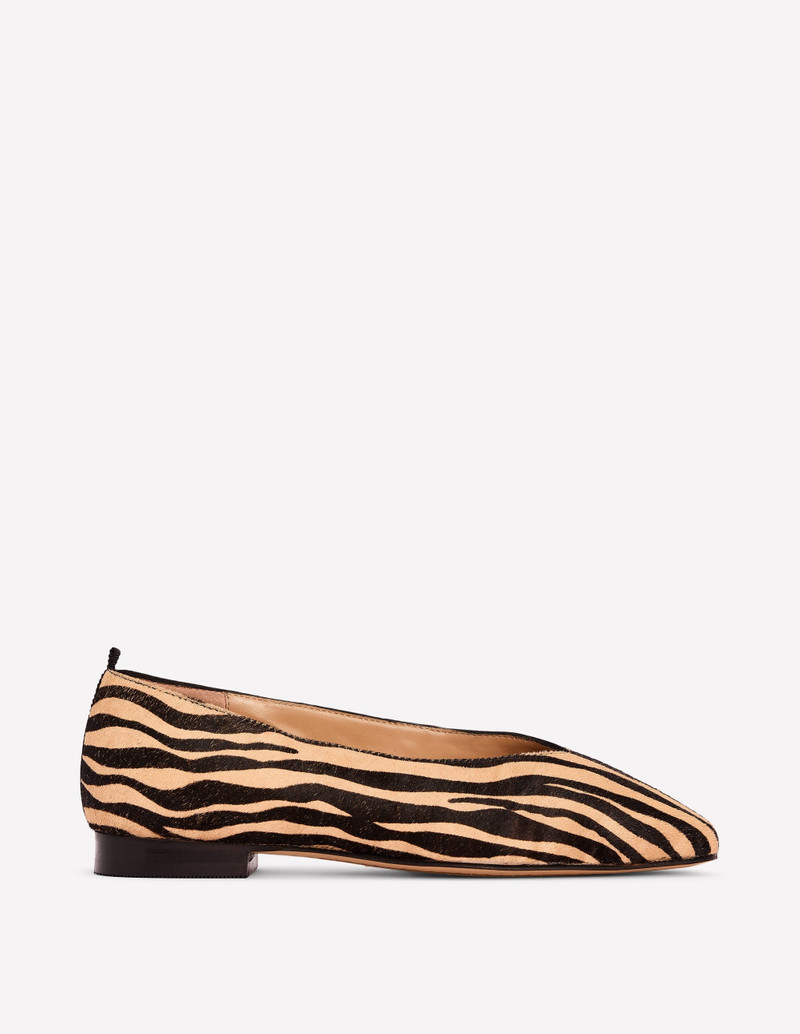 High Cut Stitch Detail Flats-Black/White 1