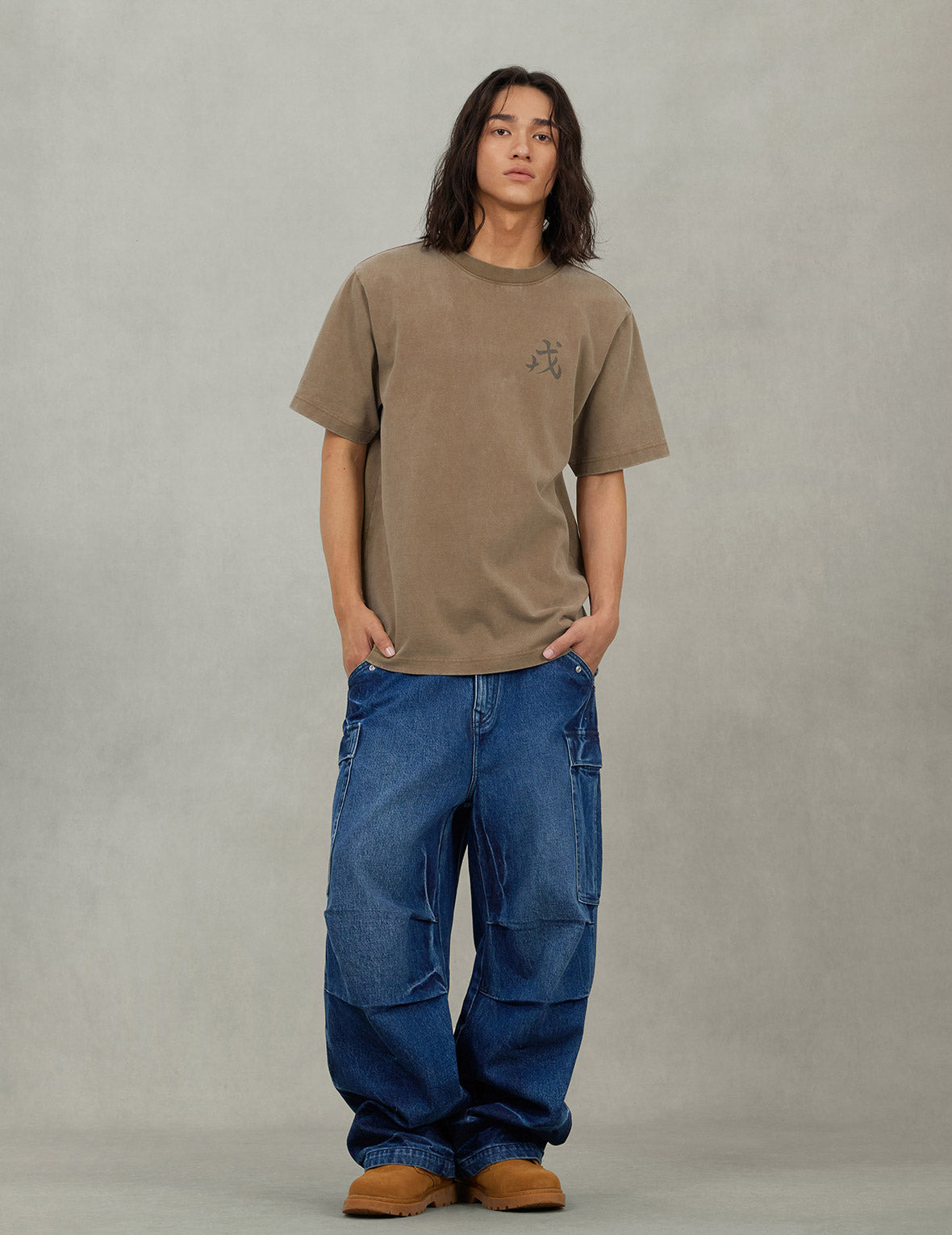 Seagull and "Ebisu" Print Relax Fit T-Shirt - 6