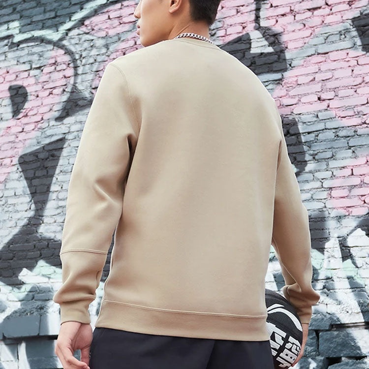 Li-Ning BADFIVE Sports Basketball Series Printing Sports Round Neck Pullover 'Beige Grey' AWDS135-3 - 4