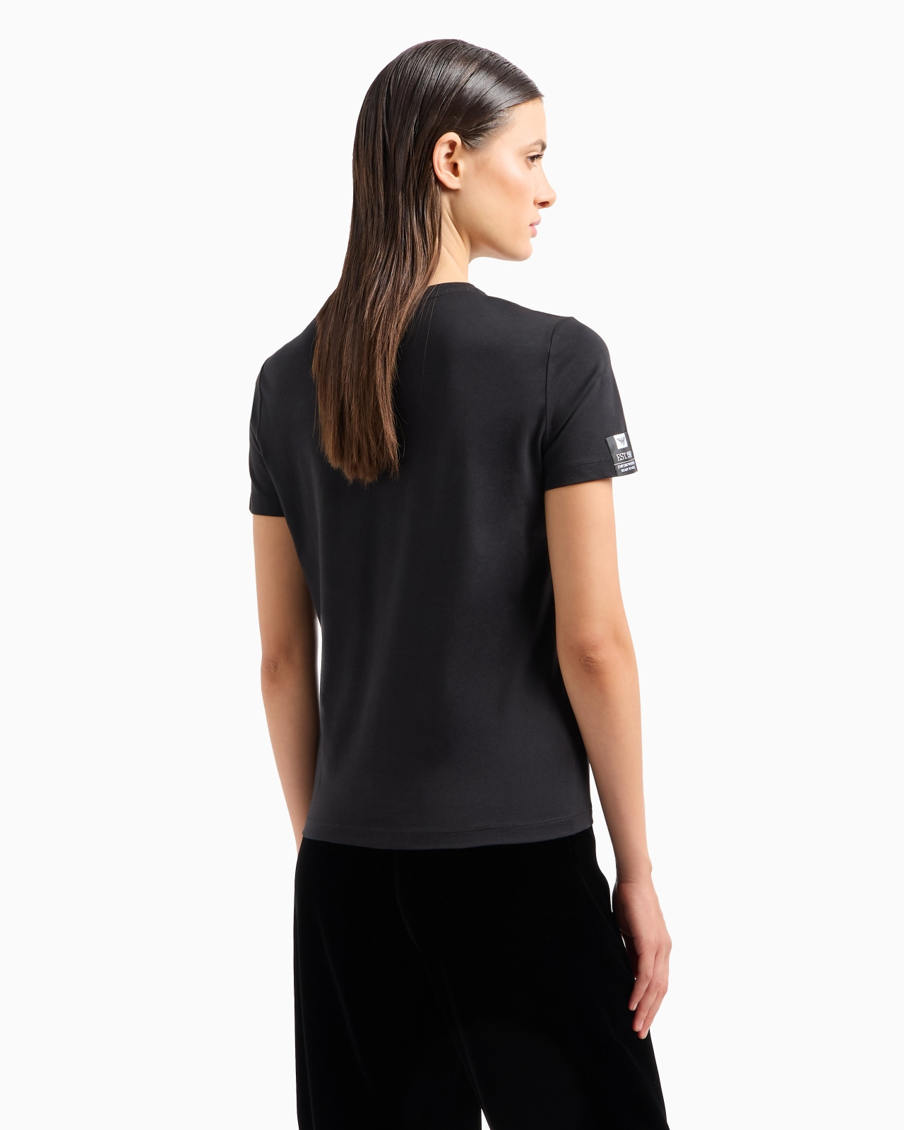 Icon Supima jersey T-shirt with Mr Armani photographic print - 3
