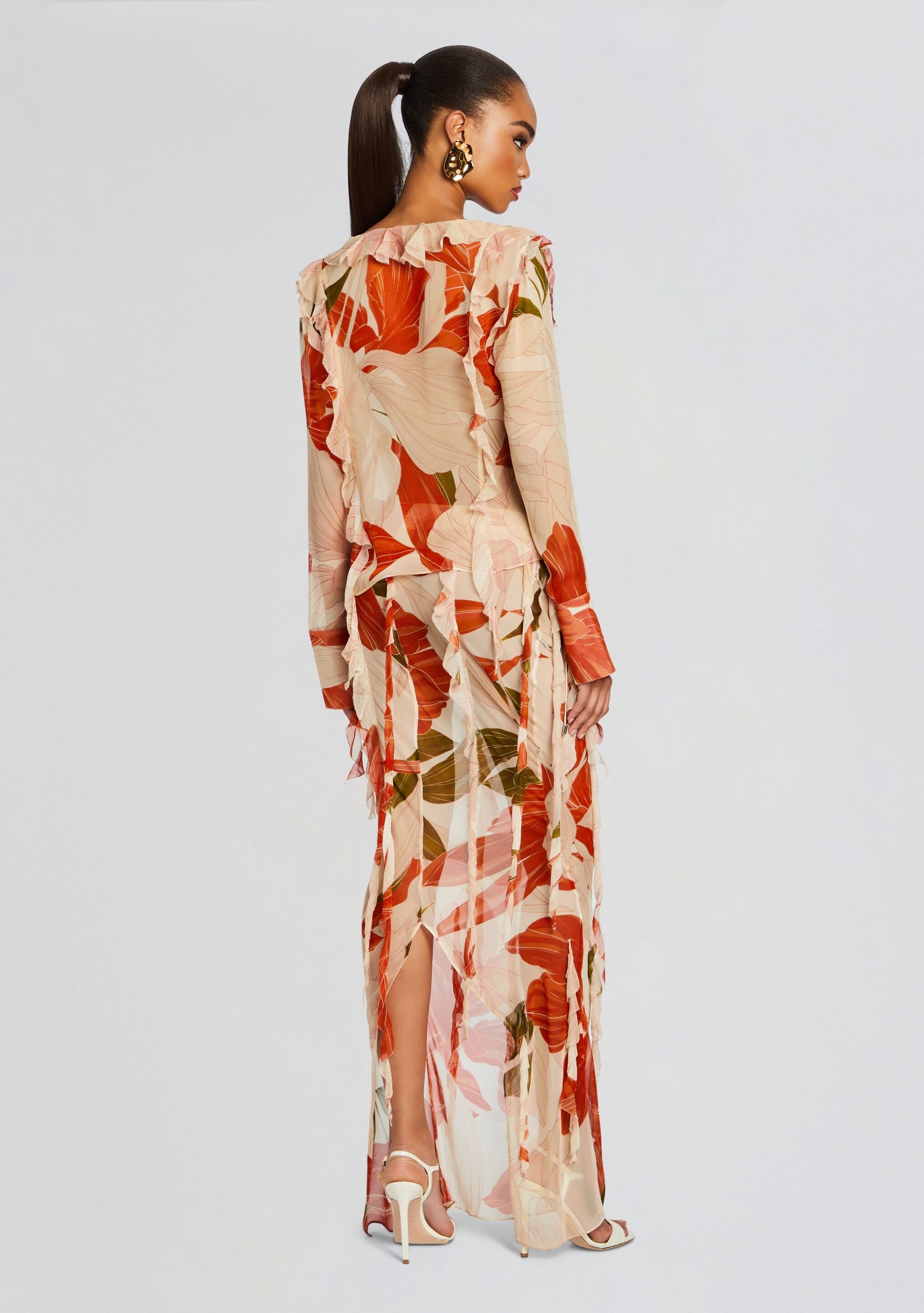SYBIL SILK CHIFFON SKIRT - 4
