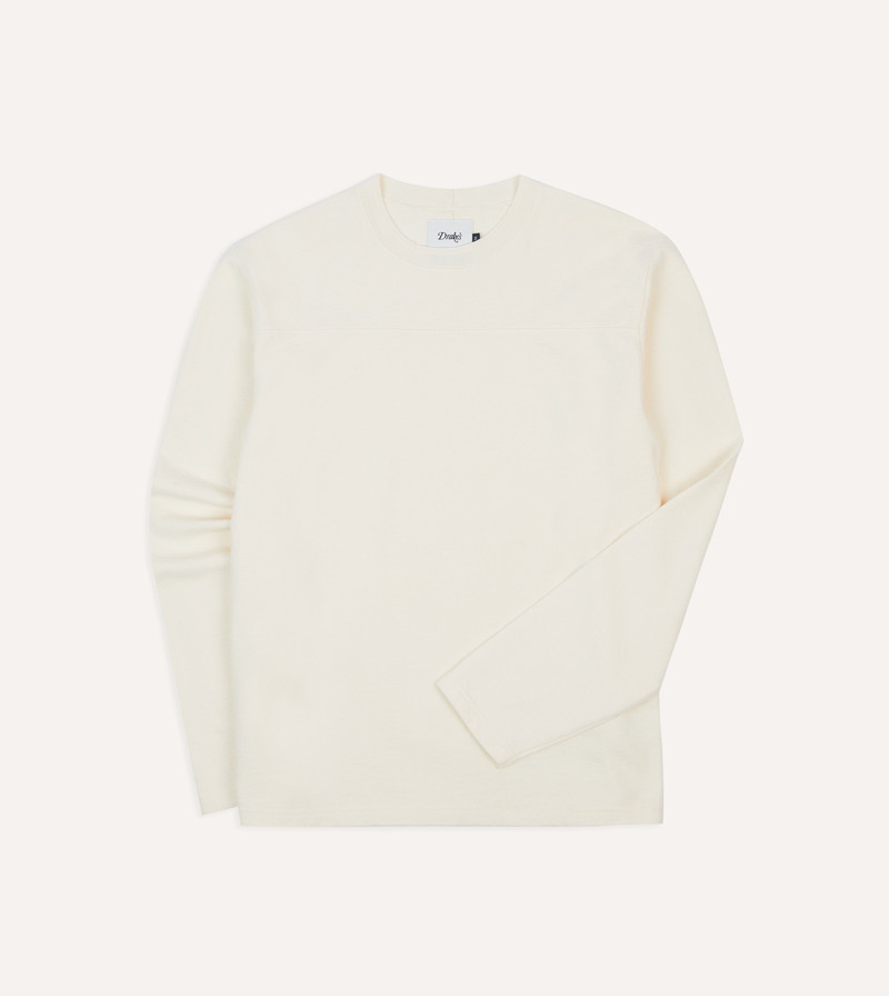 Antique White Panelled Cotton Training T-Shirt 1