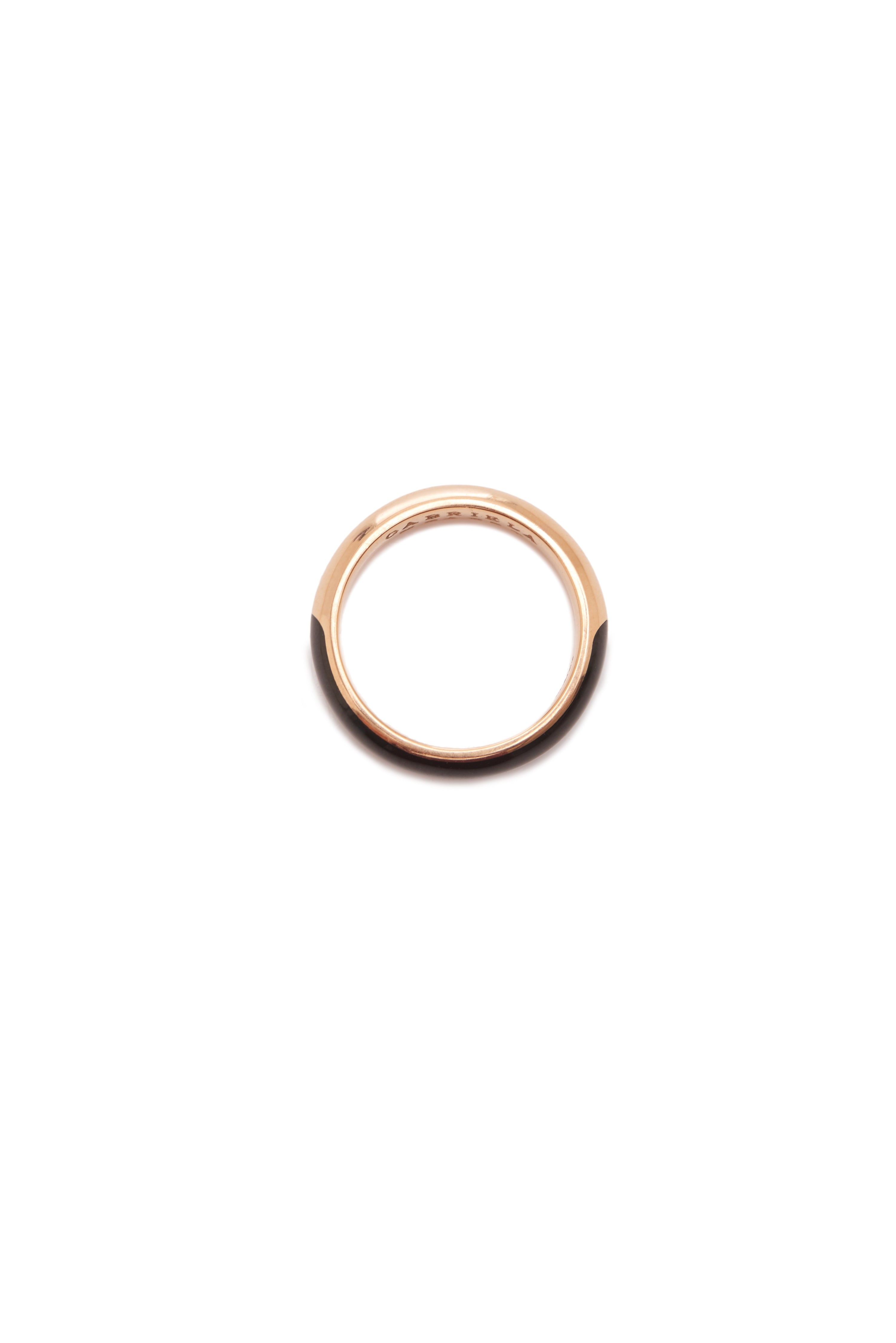 Vitreous Black Enamel & 18K Gold Ring - 3