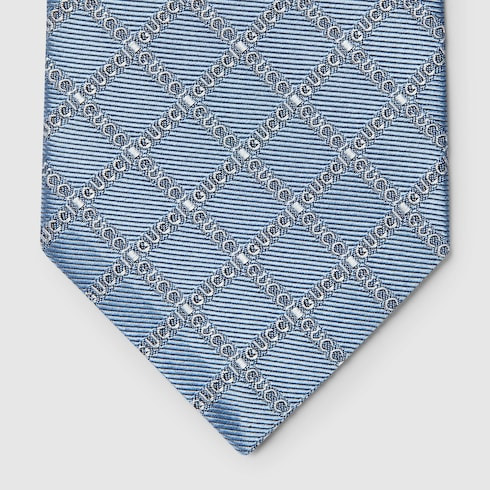 Gucci logo silk jacquard tie - 4