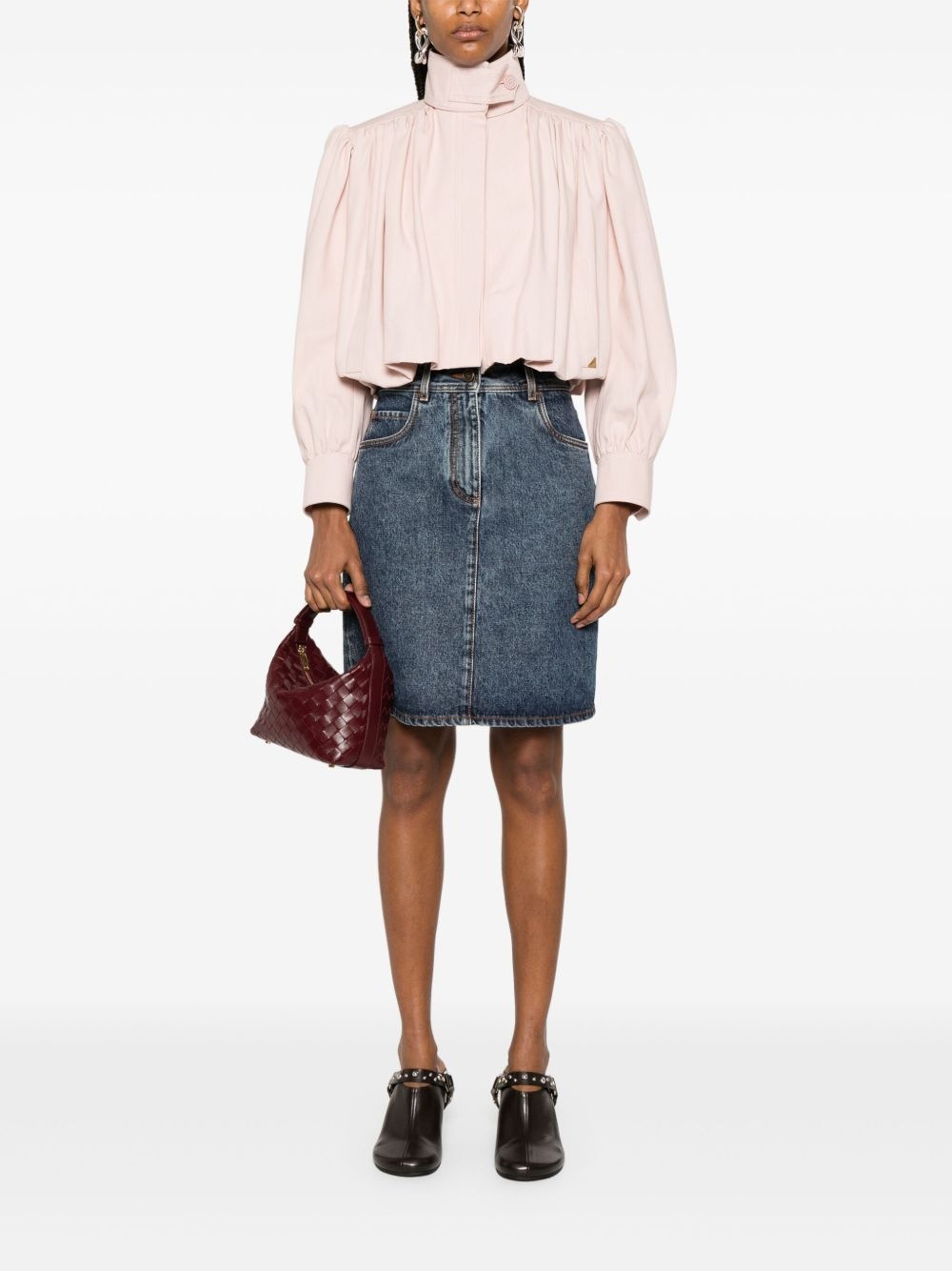 denim midi skirt - 2