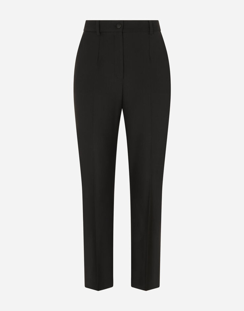 High-waisted floral jacquard pants 3