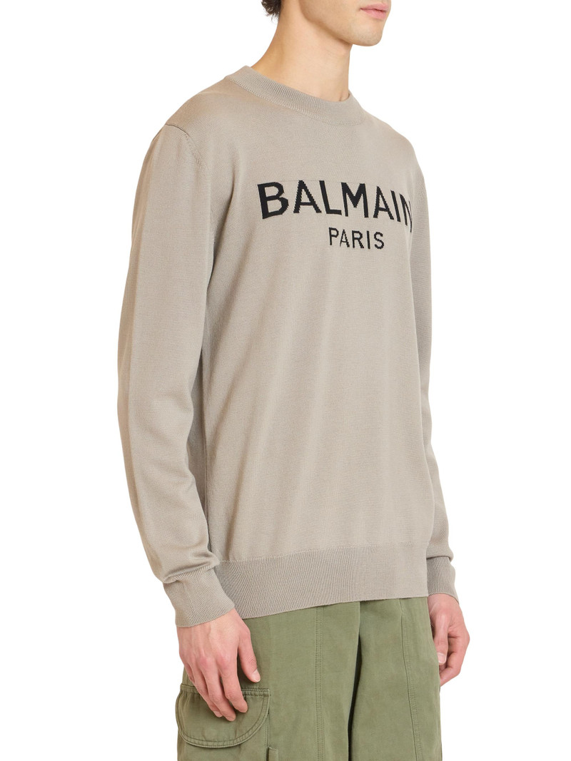 Men's Logo Merino Wool Sweater - Noir 4
