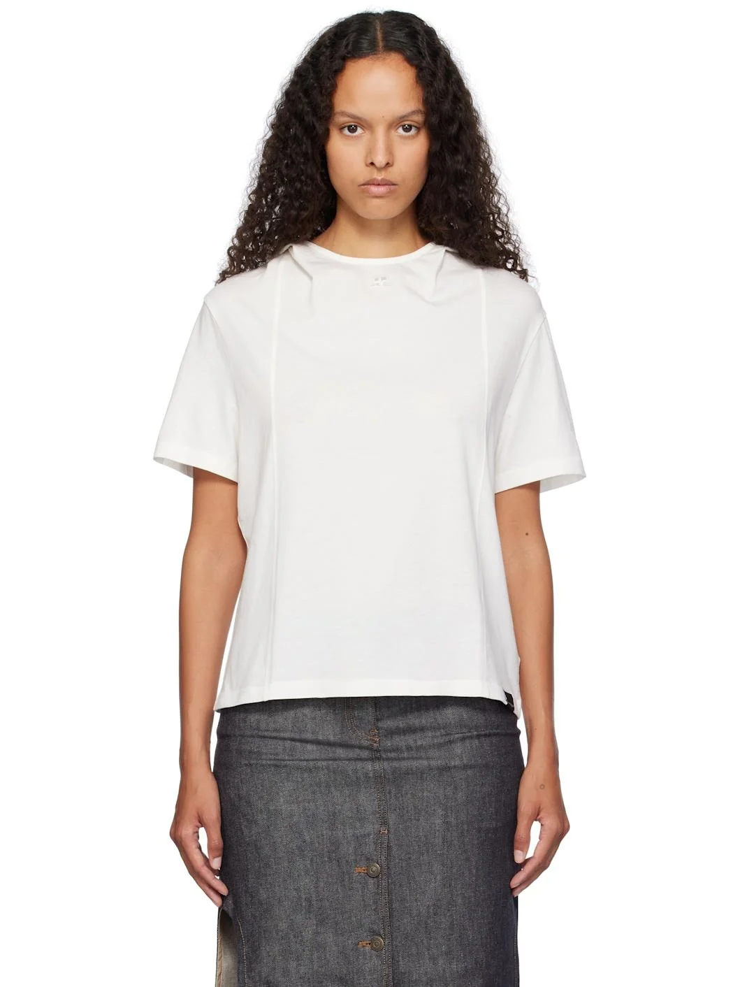 White Hooded T-shirt - 1