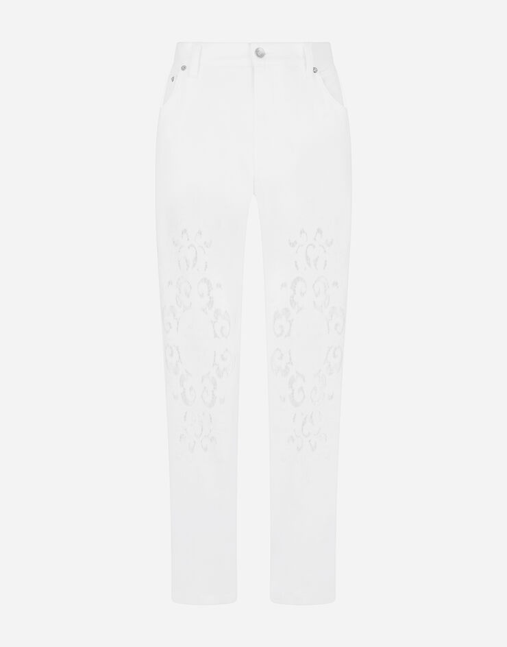 Jeans with openwork embroidery - 1