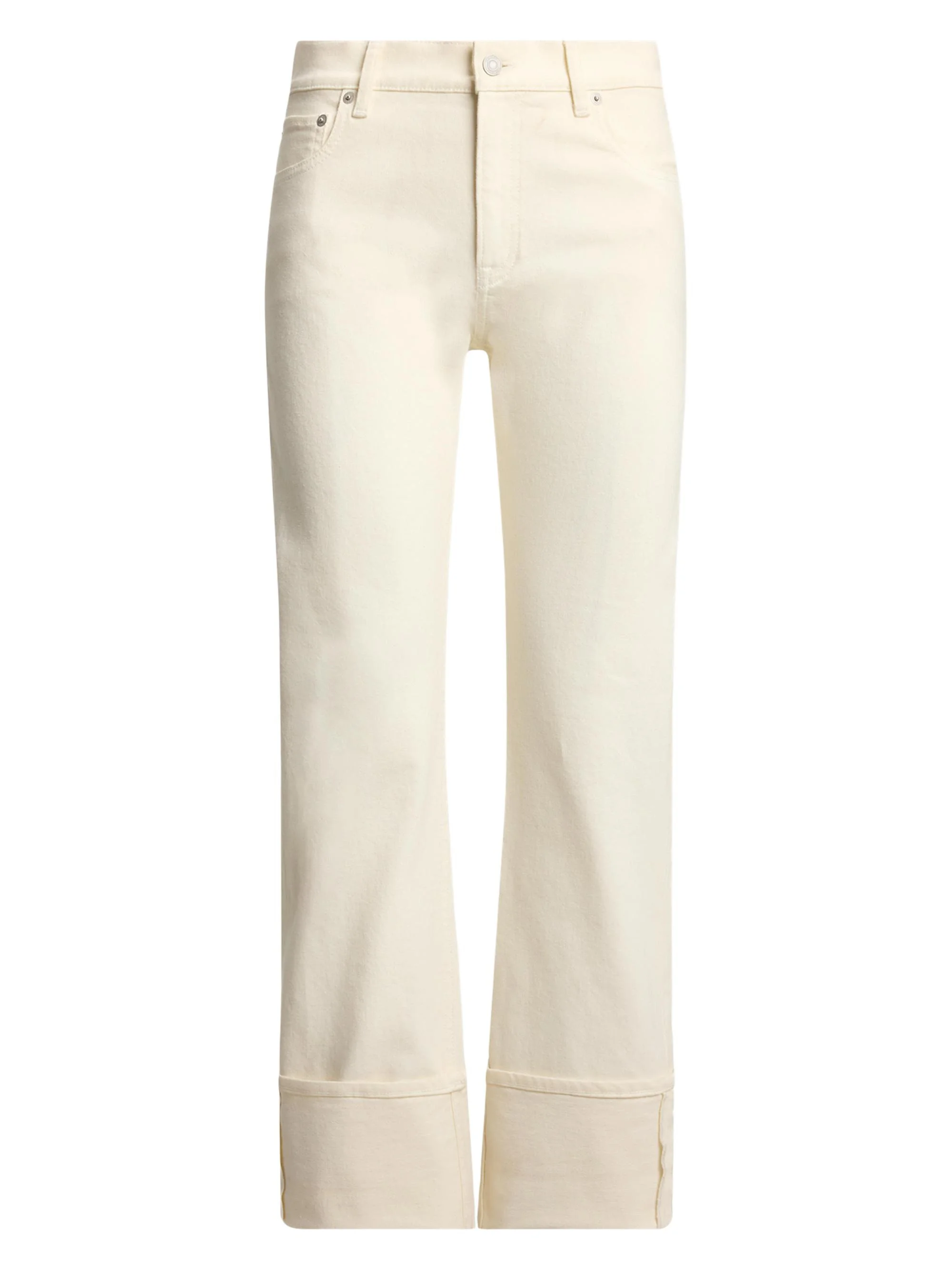 Women's Adderley Cuffed Mid-Rise Slim-Fit Jeans - Glacial White - 1