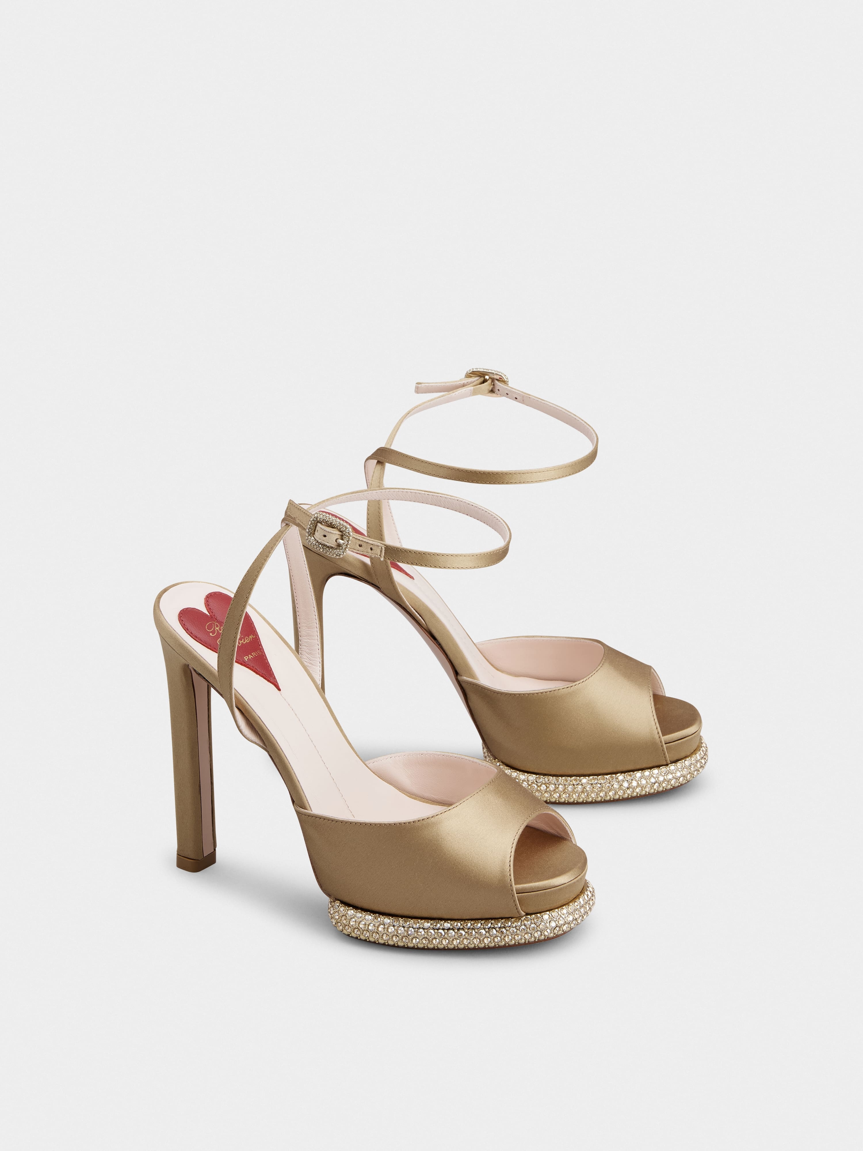 Viv' Choc Platform Sandals in satin - 2