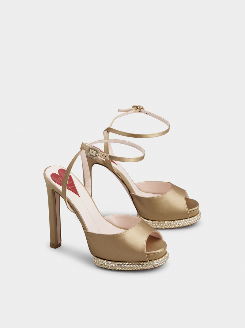 Viv' Choc Platform Sandals in satin 2
