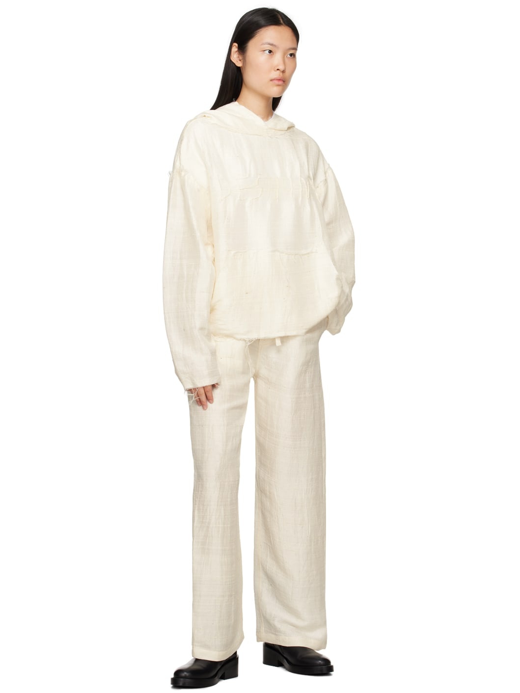 Beige Drawstring Trousers - 4