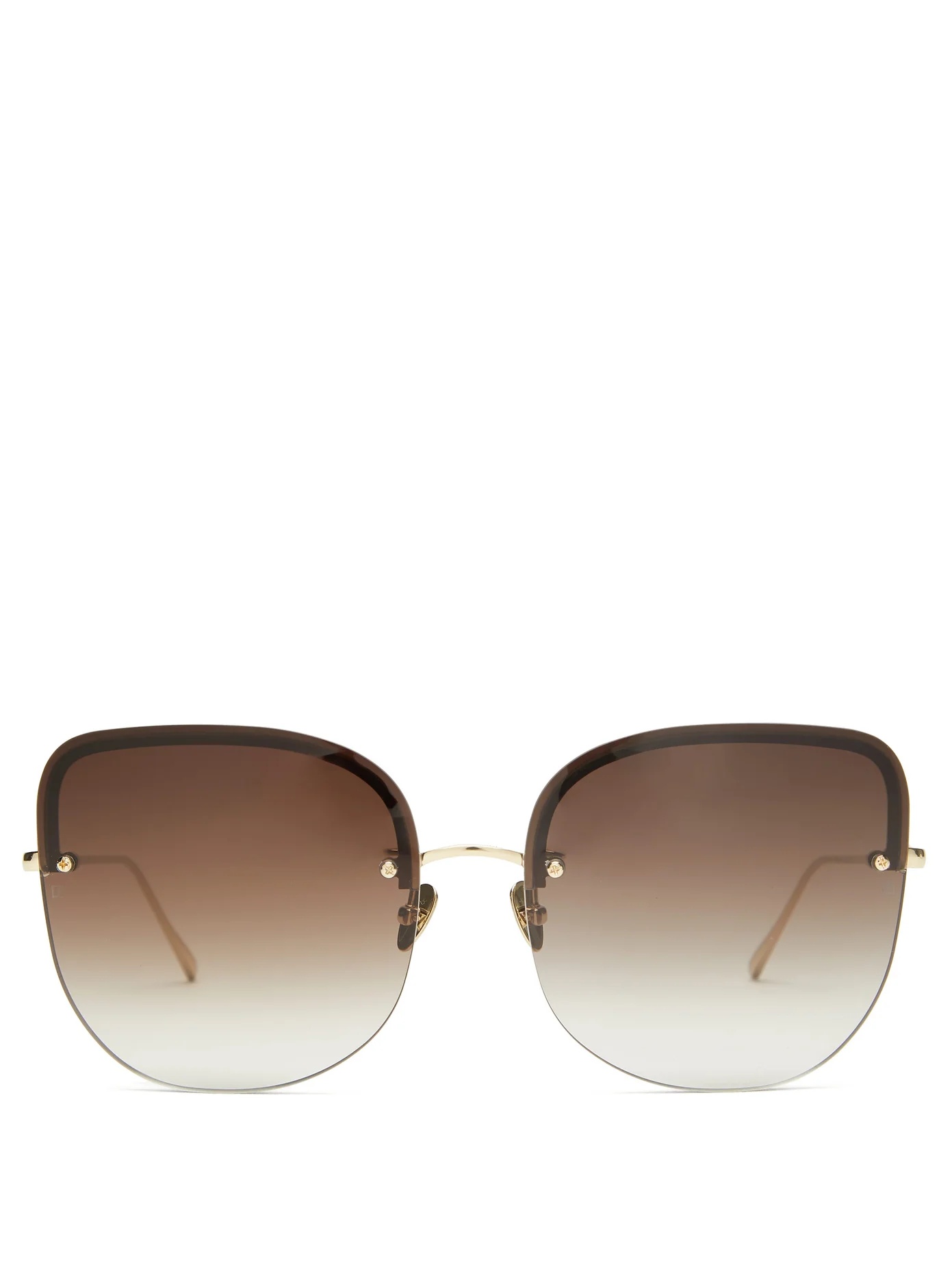 Loni square 22kt gold-plated titanium sunglasses - 1