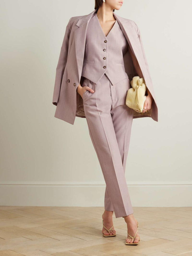 Victoria Beckham Pleated woven tapered pants outlook