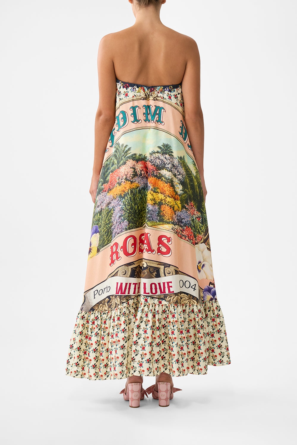 STRAPLESS MAXI WITH RUFFLE HEM - 3