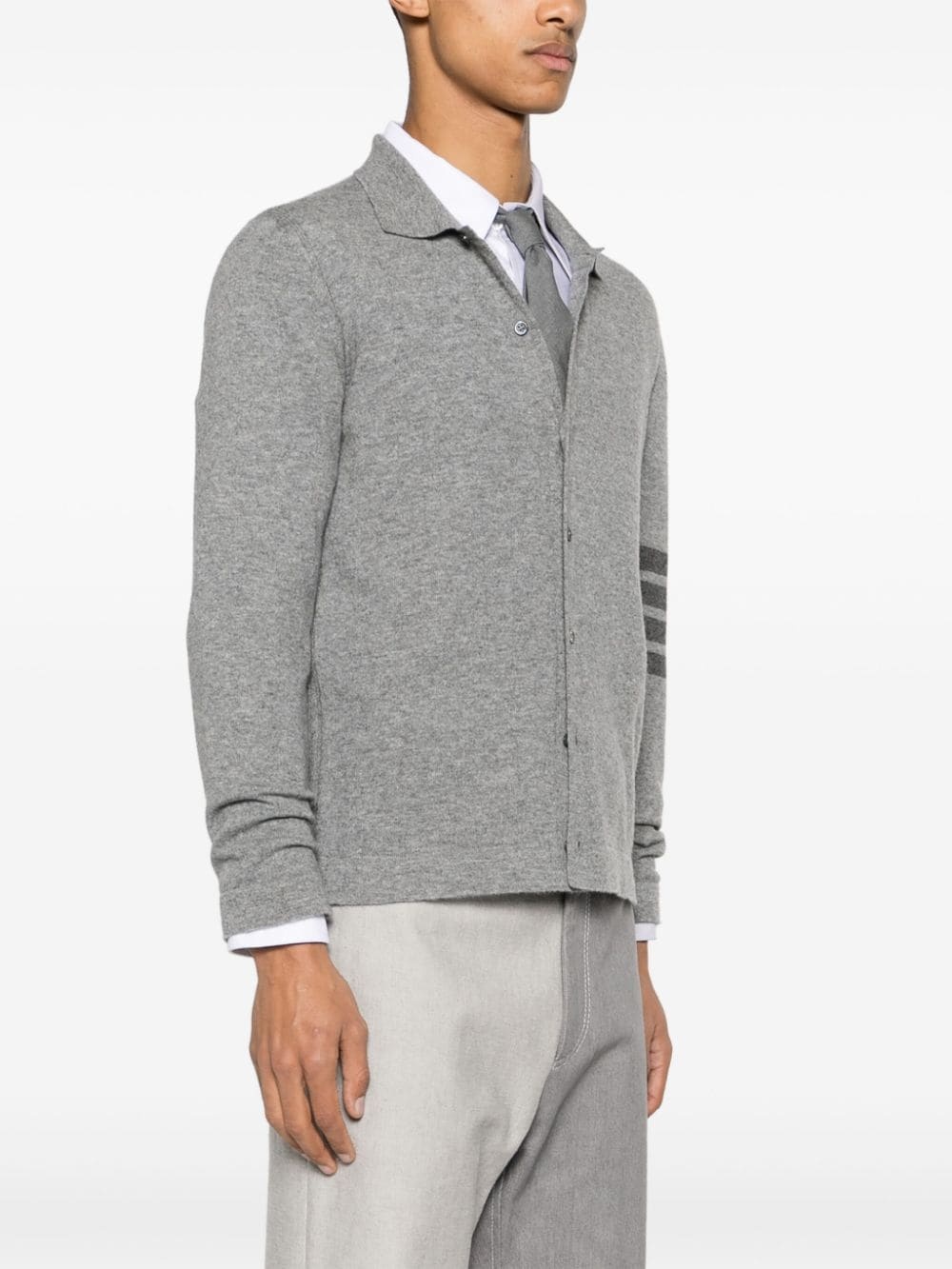 4-Bar Stripe cashmere polo top - 3