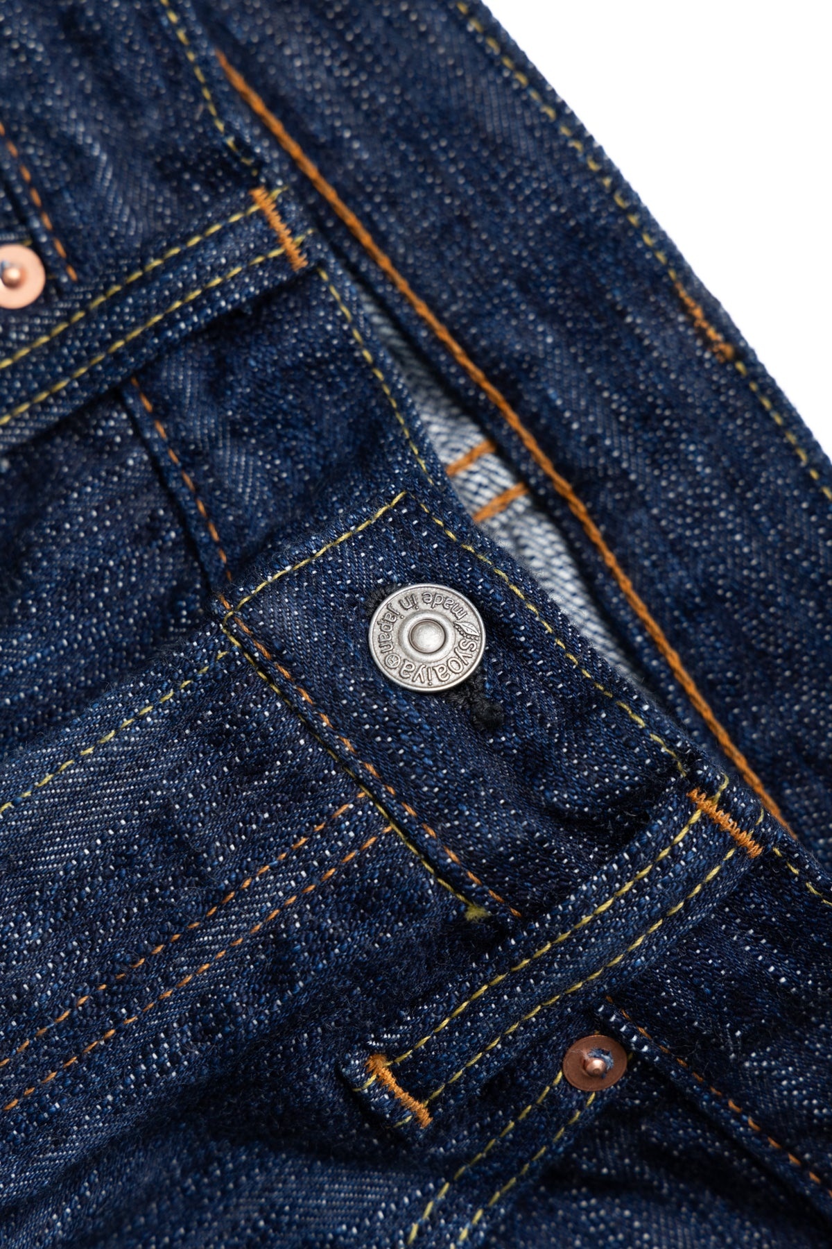 KS-15oz-019 Kasuri Denim Relax Tapered Jeans Blue In Green Version - 7