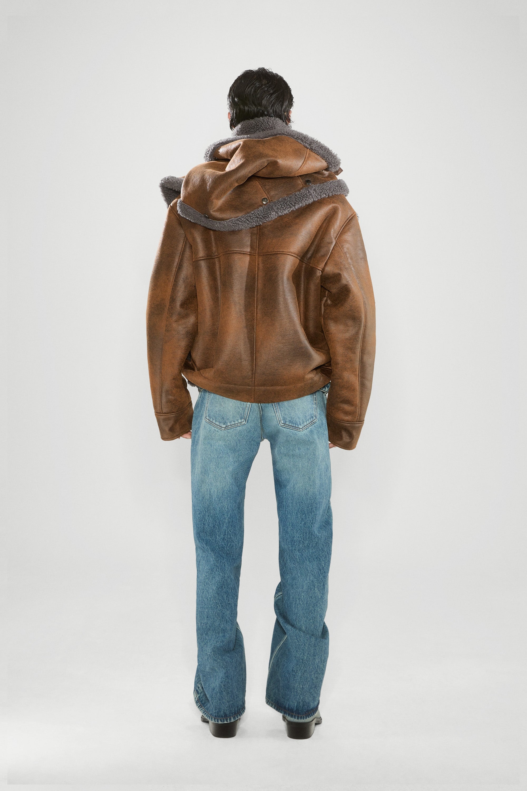 Snap Off Panel Hood Aviator Jacket - 5