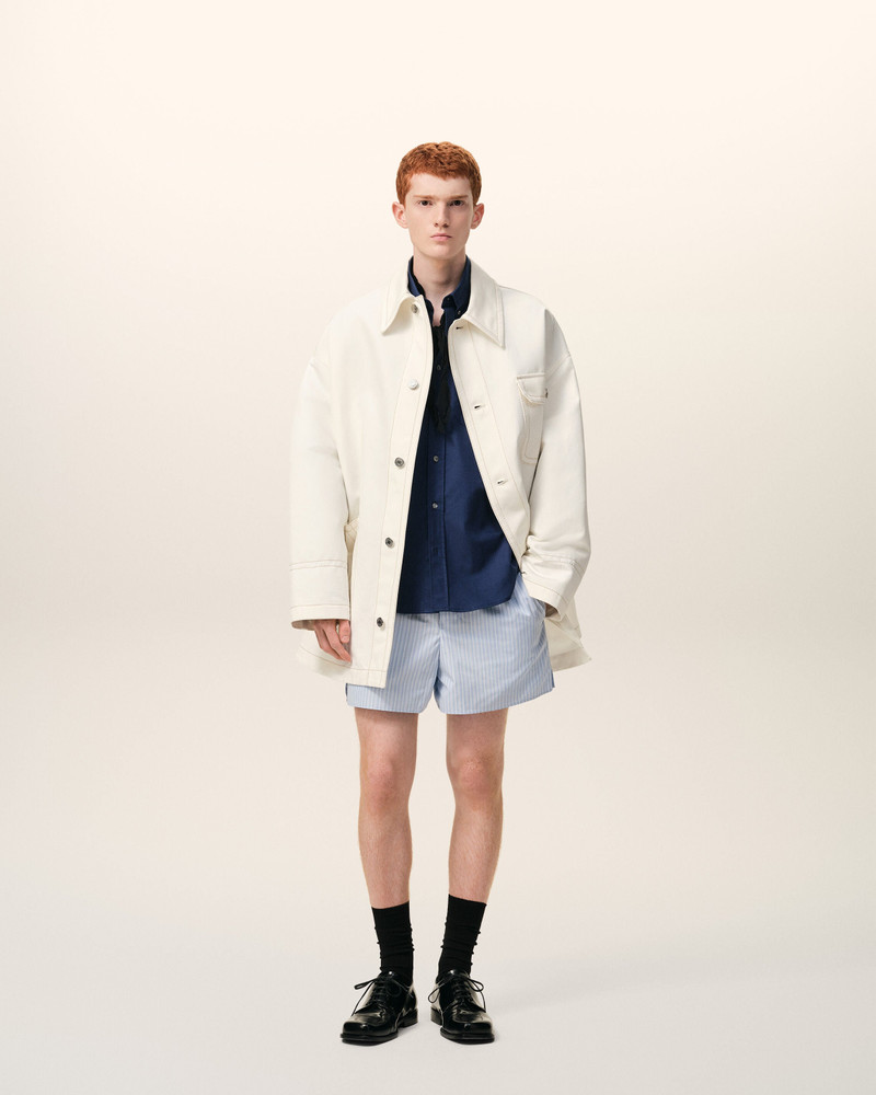 AMI Paris WHITE COTTON WORKER JACKET outlook