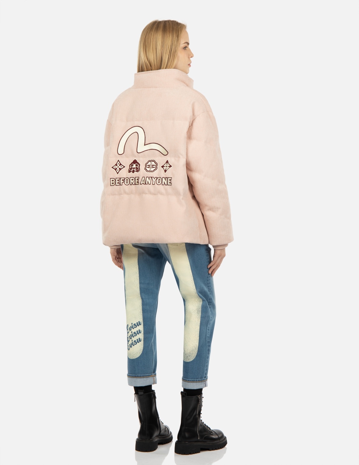 SEAGULL APPLIQUÉ CORDUROY DOWN JACKET - 3