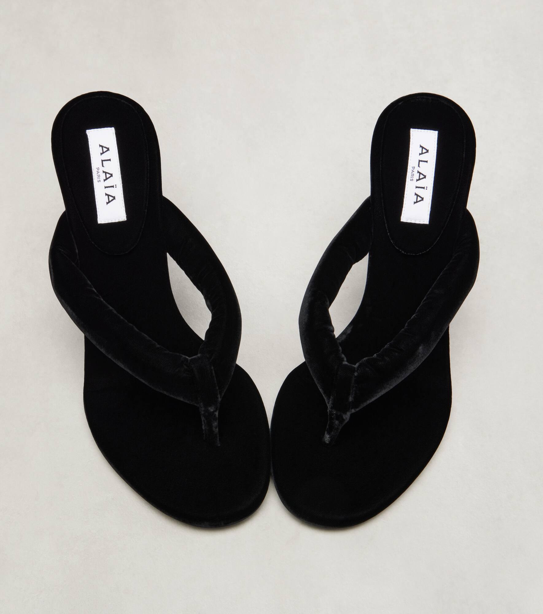 90 velvet thong sandals - 5