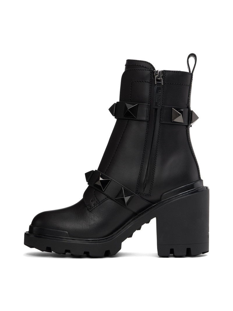 Black Roman Stud Ankle Boots 3