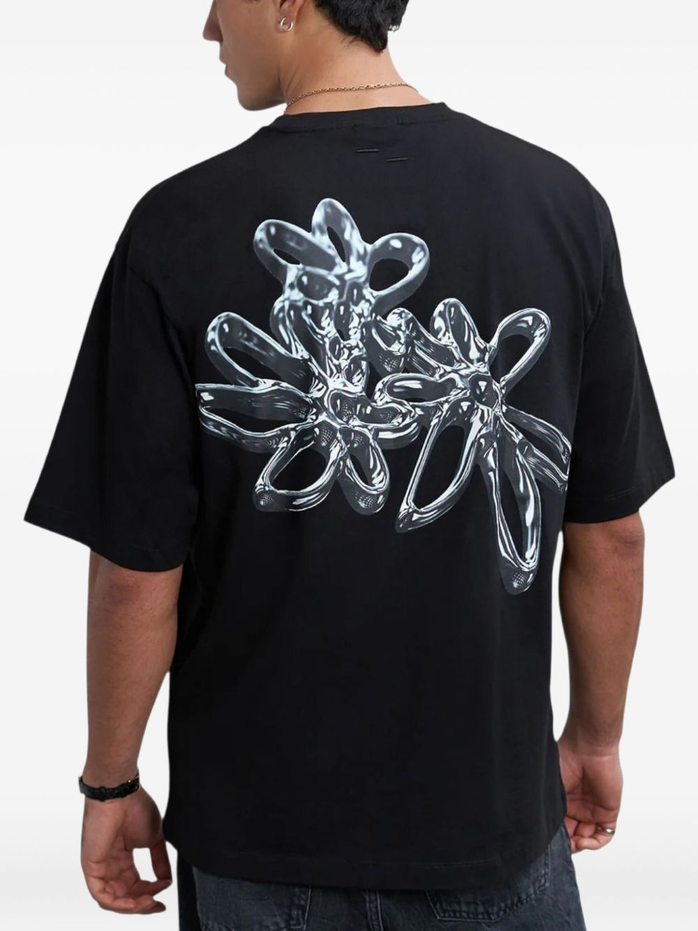 flower-print T-shirt - 4
