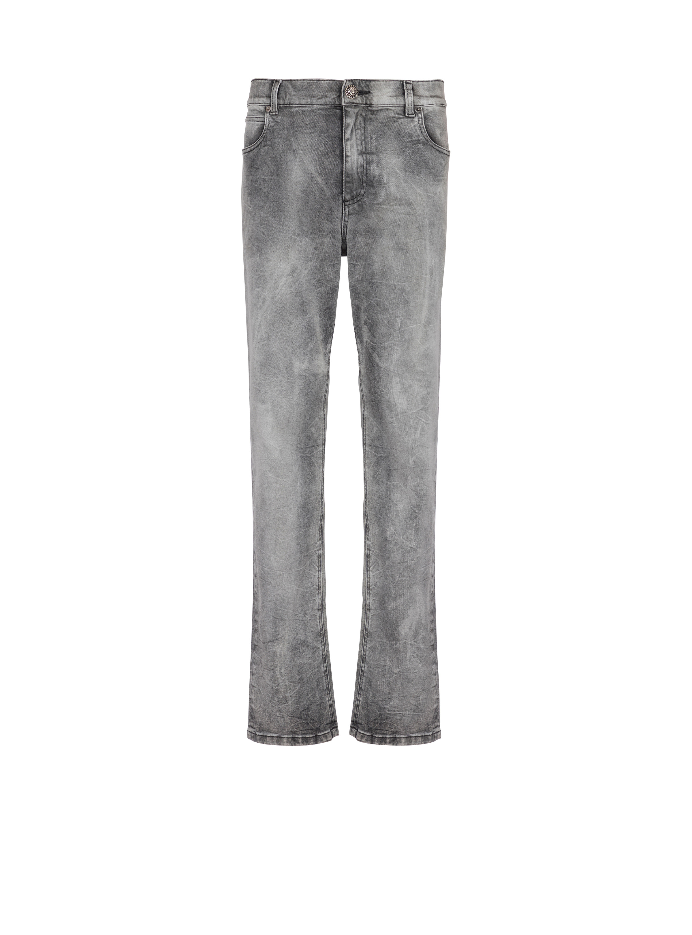 Grey denim regular-fit jeans - 1