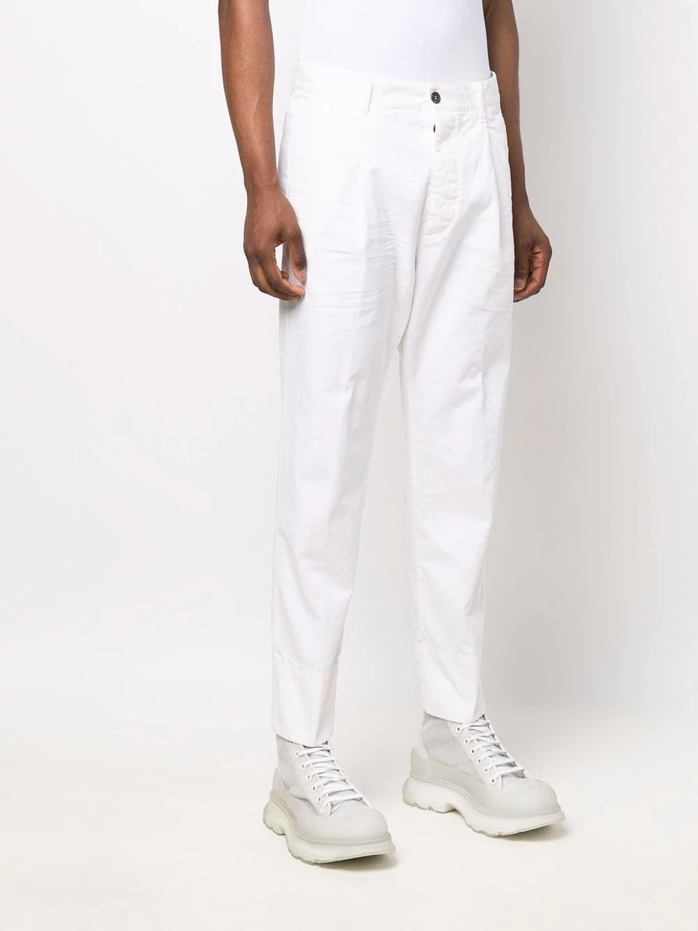 tapered logo-print chinos - 3