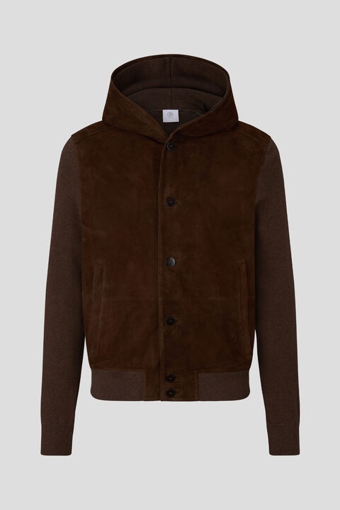 Drax Leather knit jacket in Brown - 1