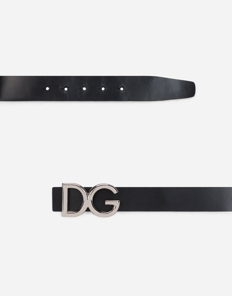 Leather belt with DG logo - 2