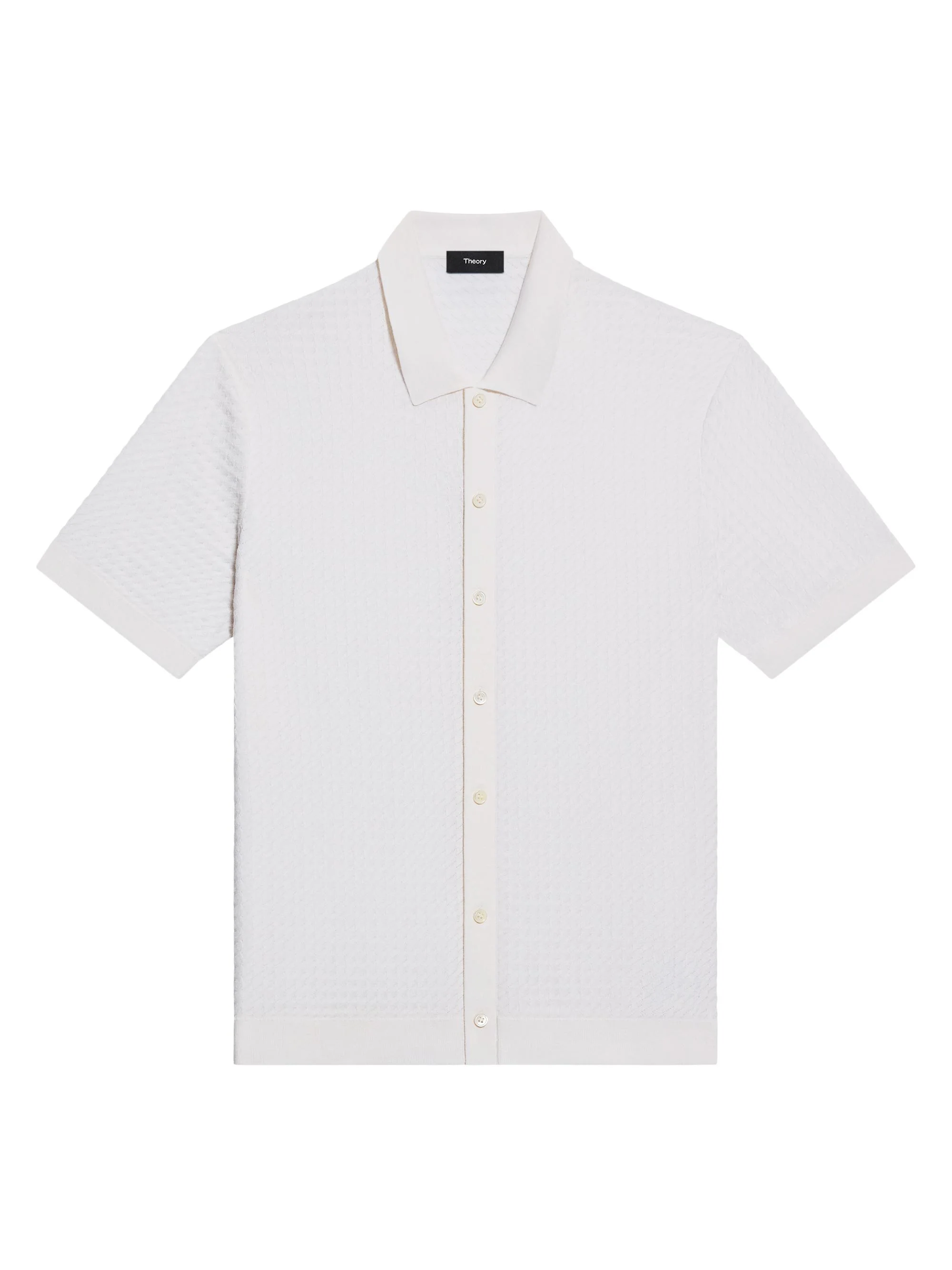 Men's Cairn Tactile Cotton Button-Front Shirt - Winter Ivory - 1