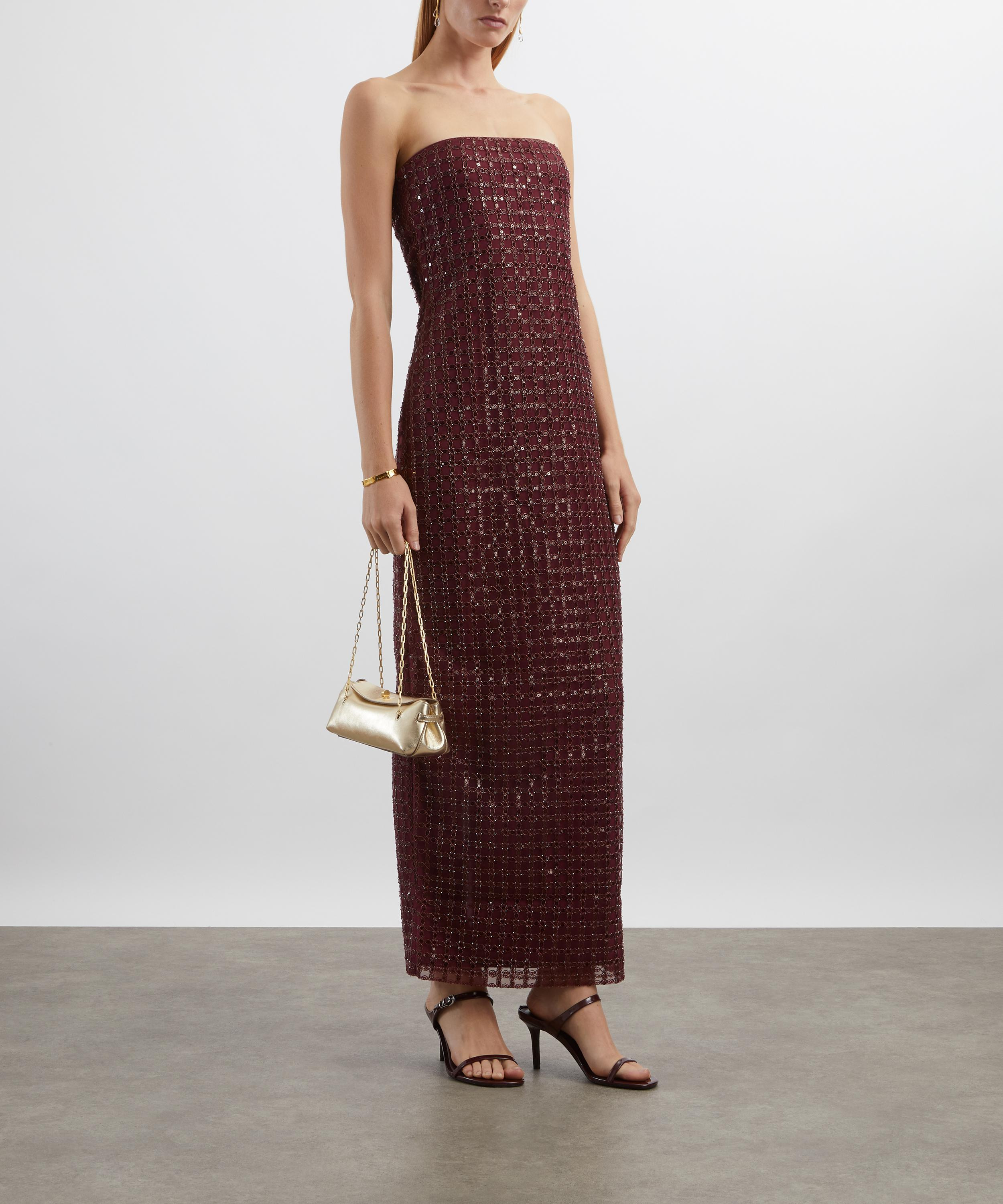 Bordeaux Beaded Maxi Tube Dress - 2